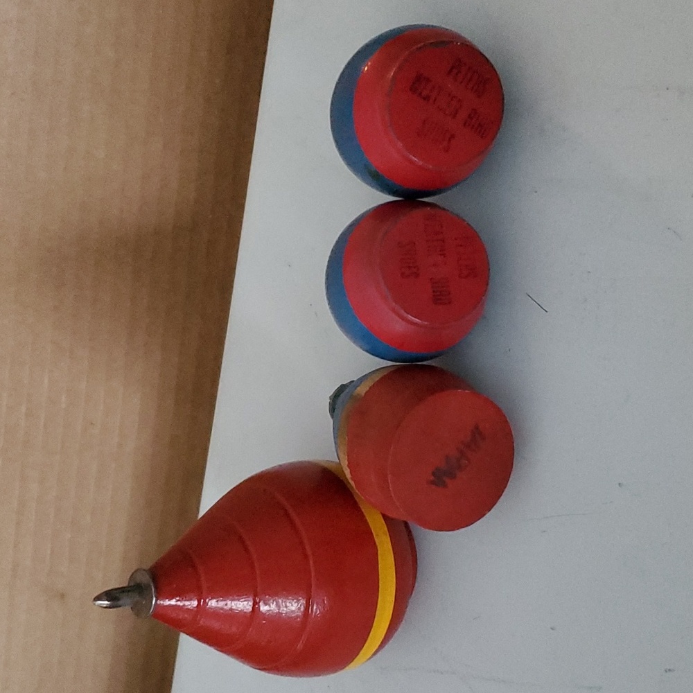 Vintage wooden spinning tops